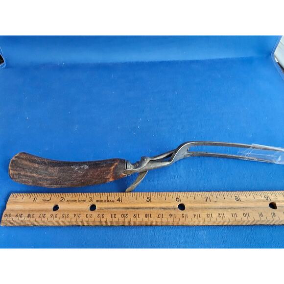 Vintage 2-Prong Meat Carving Fork w/Antler Handle - 12” Length - Picture 8 of 8
